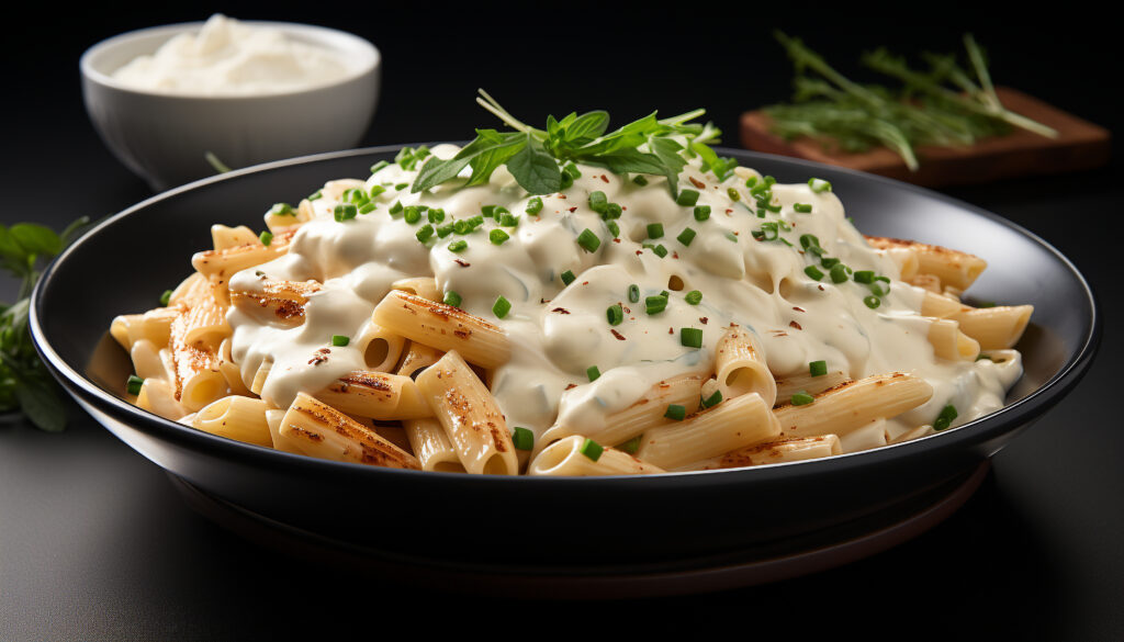 Alfredo Sauce recipe coating freshly cooked pasta for a rich meal.
