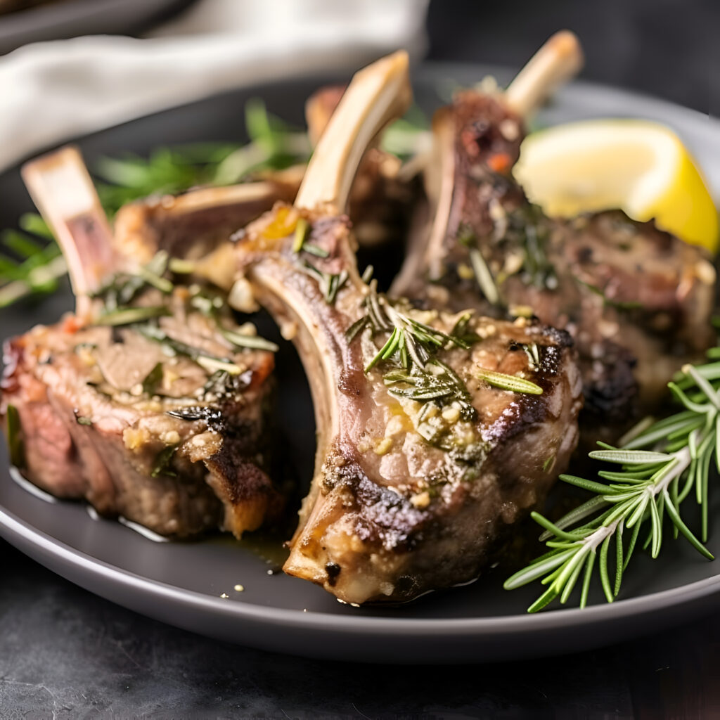 Savory pork chops topped with fresh herbs