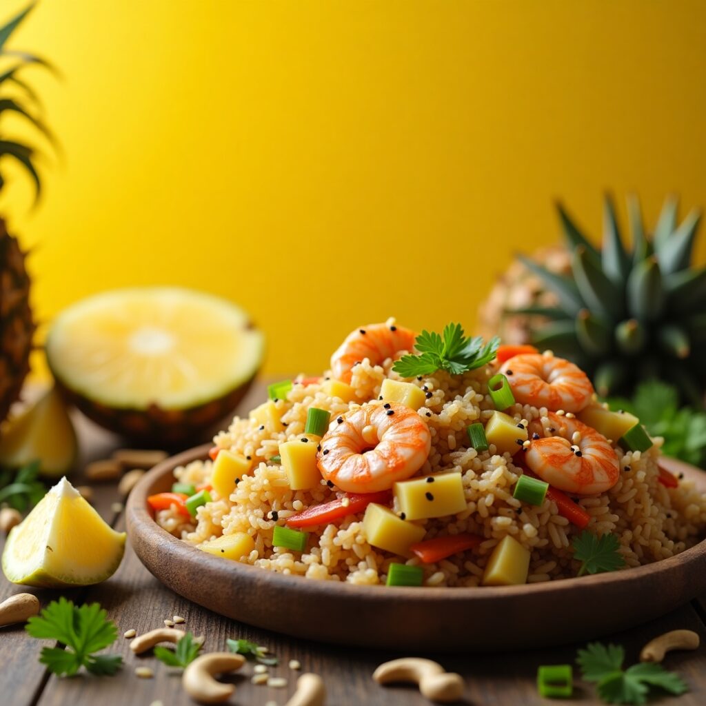 The Ultimate Fried Rice Recipe served with a mix of vegetables and protein