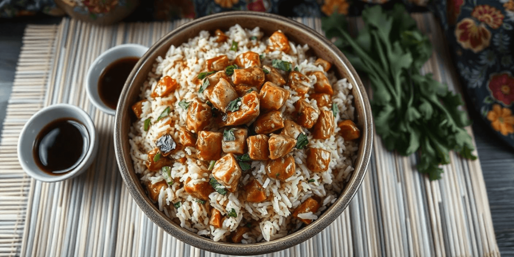 Fried rice made with fresh, cooked rice and a variety of vegetables and seasonings