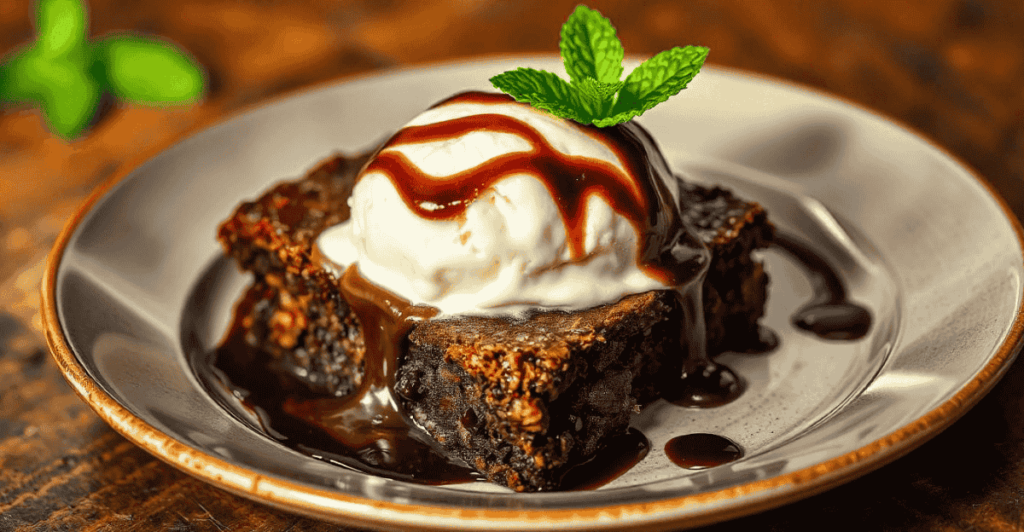 Brownies with ice-cream