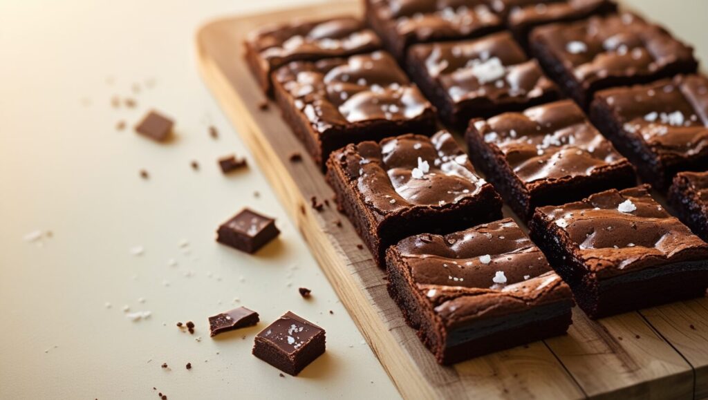 Sliced Brownie Recipe brownies, ready to enjoy with a glass of milk