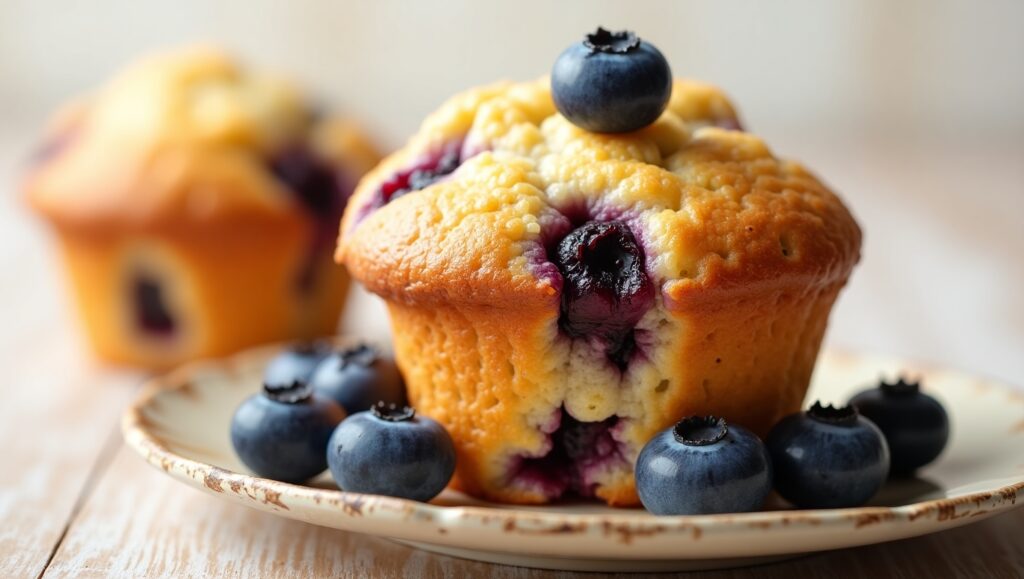 A batch of perfect blueberry muffins with a light and fluffy texture