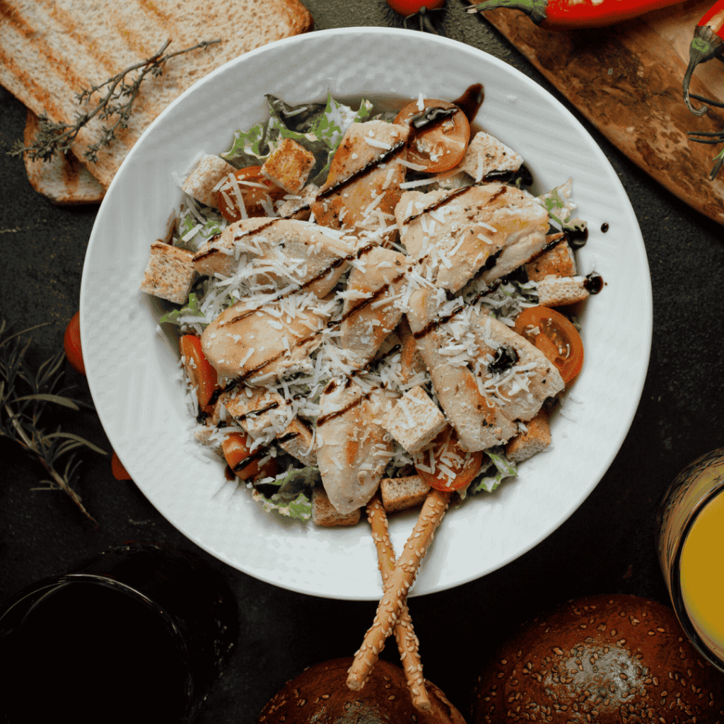 classic caesar salad with grated parmesan