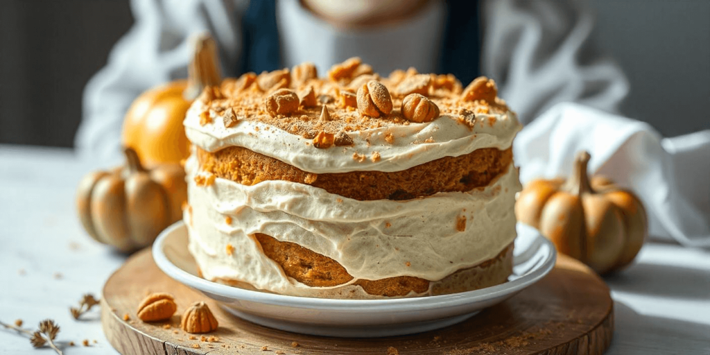 Moist and aromatic pumpkin dump cake with a golden brown crust.