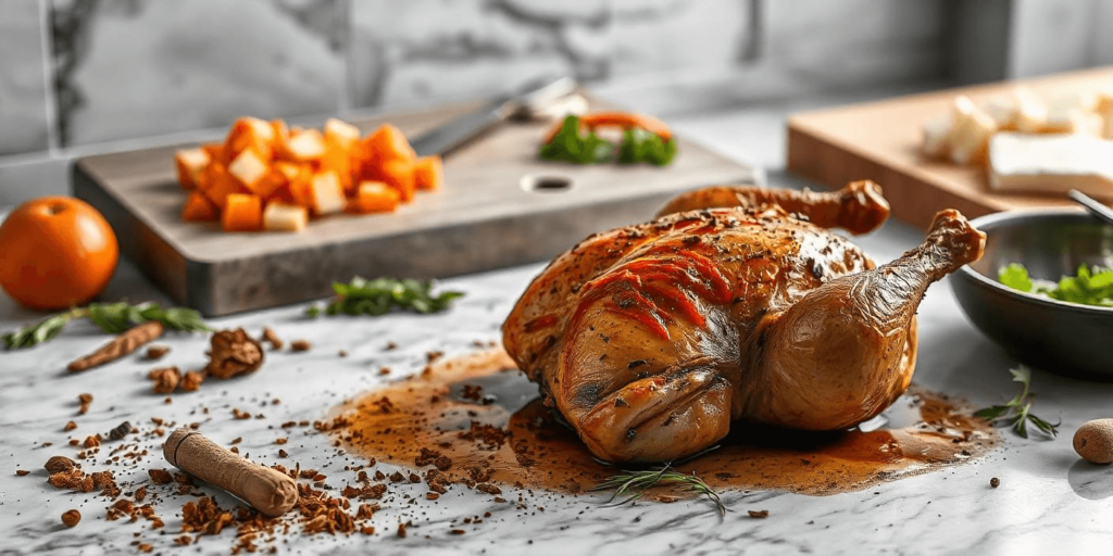 Perfectly braised chicken with crispy skin