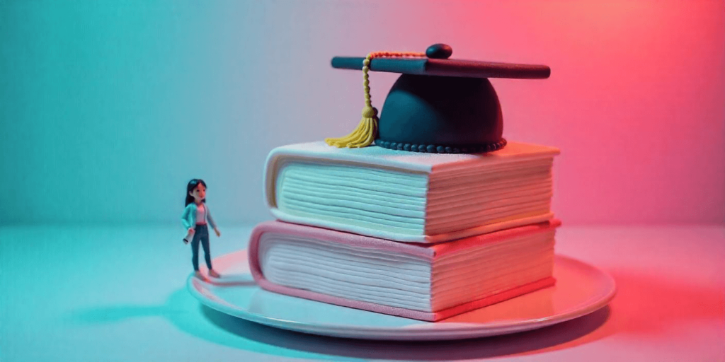 Creative graduation cake with personalized decorations 
