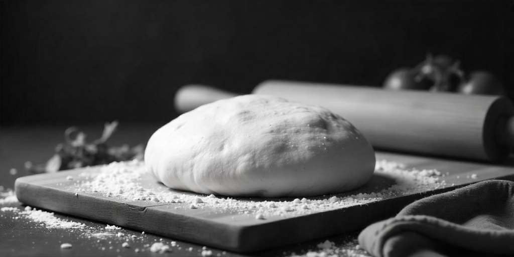 A fresh batch of pizza dough with a soft and smooth texture