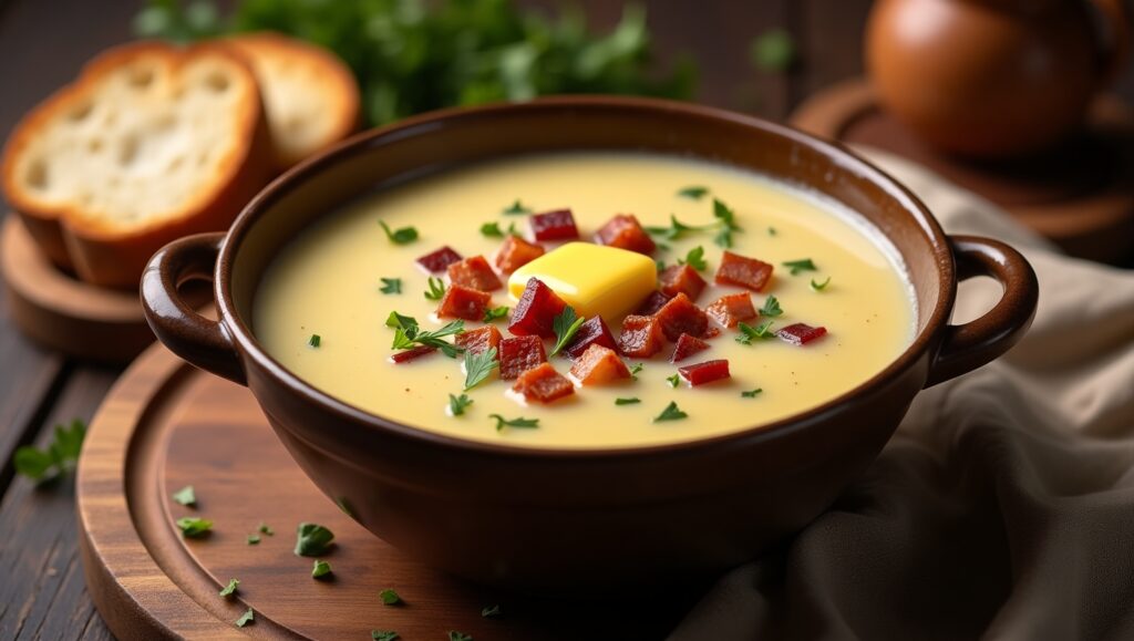 Potato Soup with butter and bacon