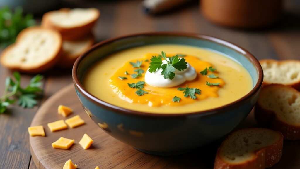 A hearty bowl of Cozy Potato Soup Recipe filled with tender potatoes and savory seasonings