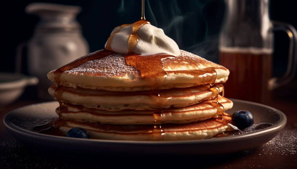 Light and fluffy pancakes inspired by Cracker Barrel, topped with butter
