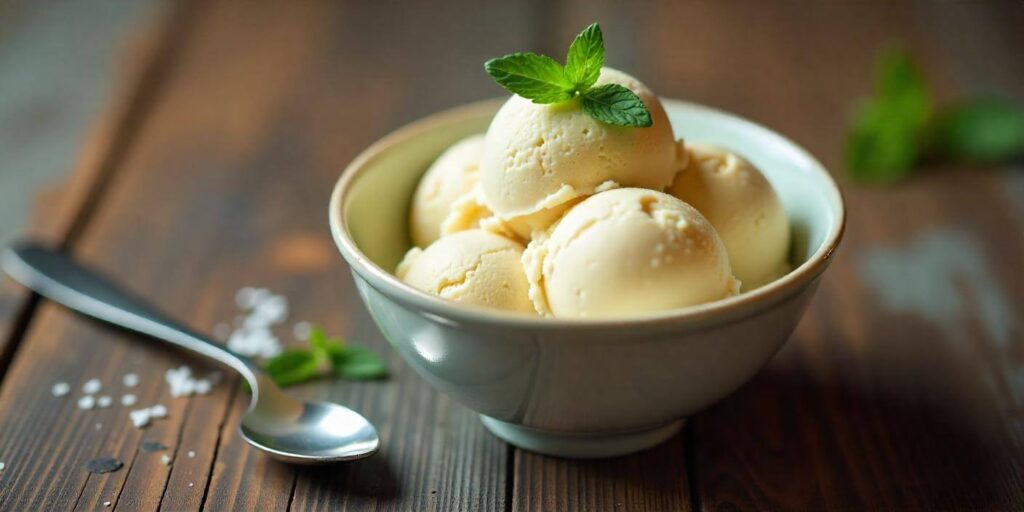 Creamy vanilla ice cream recipe made with fresh ingredients