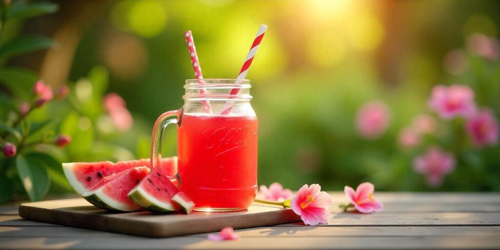 Close-up of watermelon juice