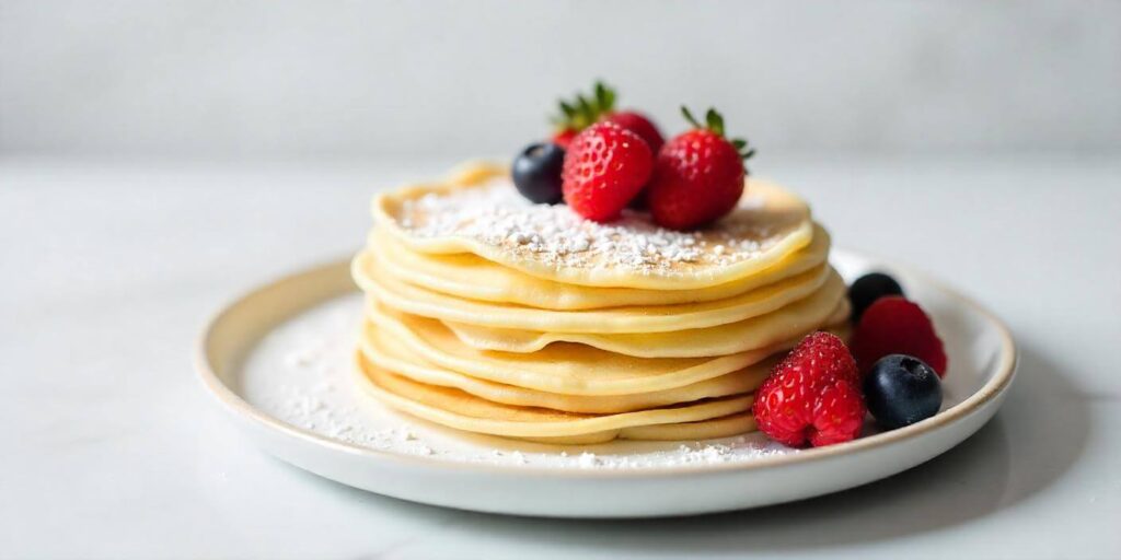 Homemade crepe cake with thin layers and cream filling