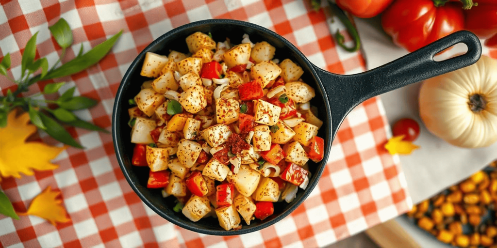 Delicious homemade breakfast potatoes on a plate