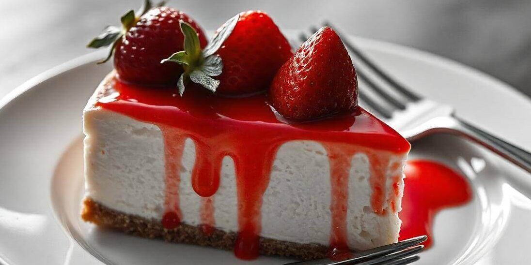 Slice of Strawberry Cheesecake