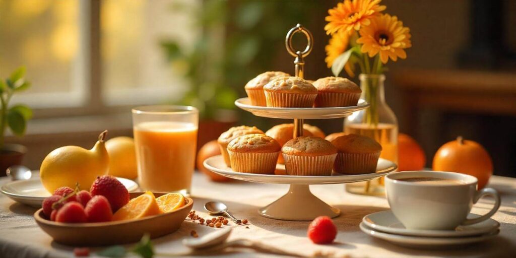 coffee Cake Muffins with a Cup of Coffee