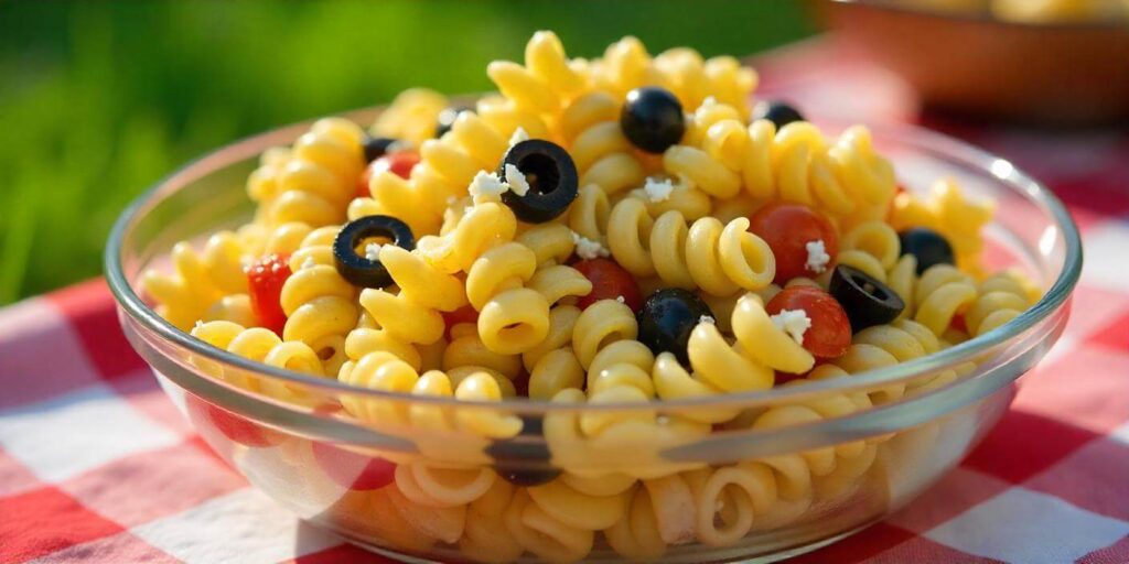 Bowl of perfectly cooked corkscrew pasta topped with parmesan cheese