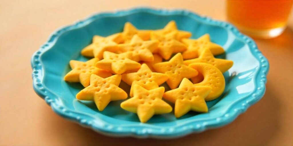 Cheese crackers with a side of dip, perfect for snacking