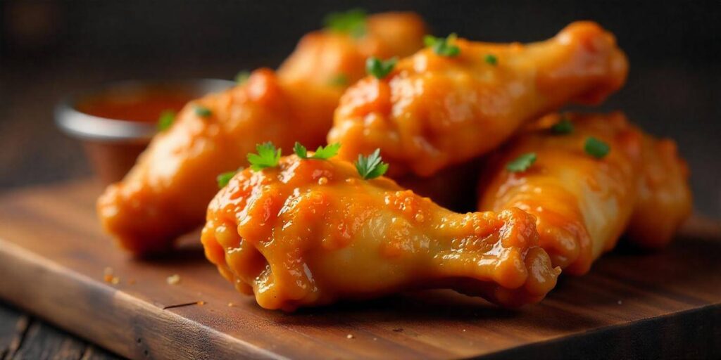 Golden-brown boneless chicken wings