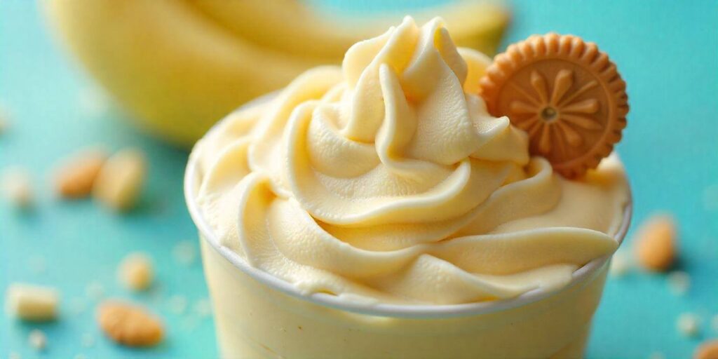 Delicious scoop of banana pudding ice cream