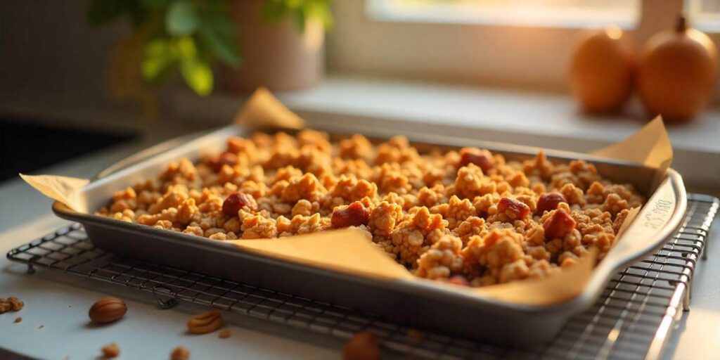 Simple granola recipe ingredients laid out on the kitchen counter