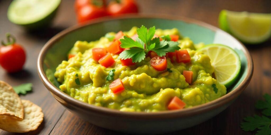 Quick and easy guacamole served with crispy tortilla chips