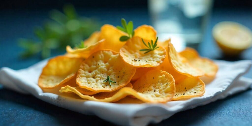 Healthy, crunchy cottage cheese chips recipe on a plate.