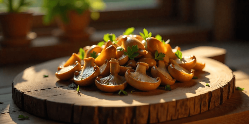 Sautéed maitake mushrooms with garlic and fresh herbs