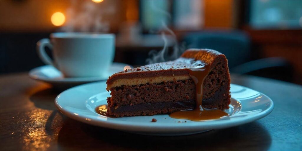 Delicious brownie cheesecake topped with a swirl of chocolate