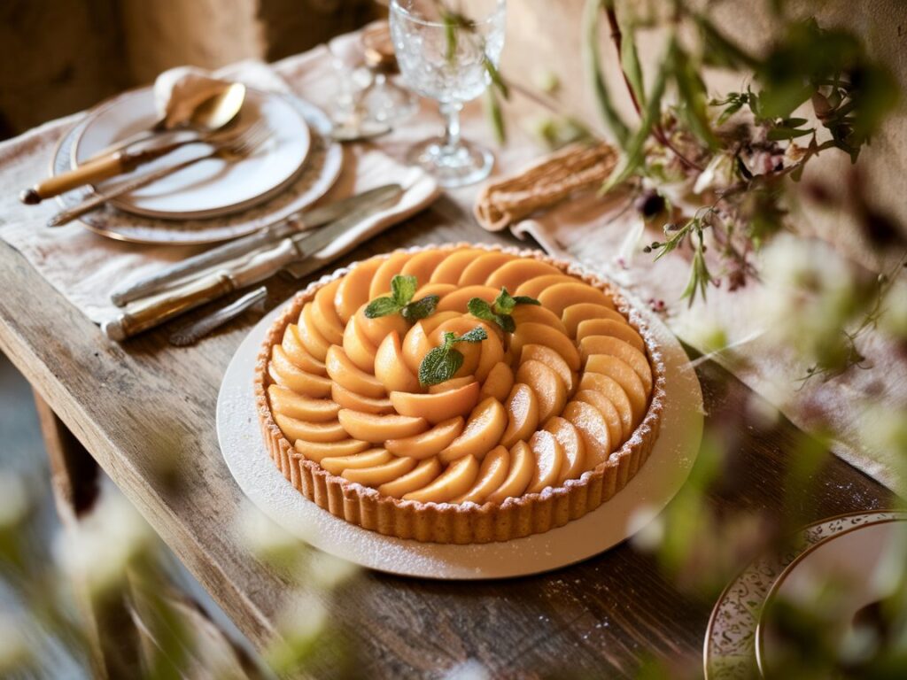 Easy peach tart recipe with fresh peaches