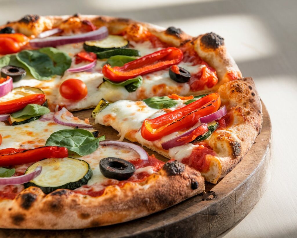 Perfect Vegetarian Pizza with toppings