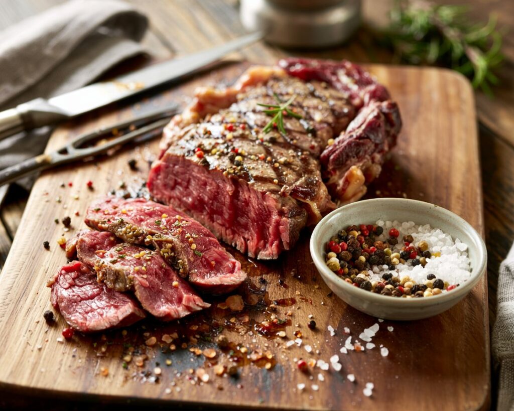 Grilled steak seasoned with homemade spice blend
