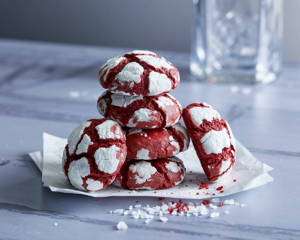 red velvet crinkle cookies