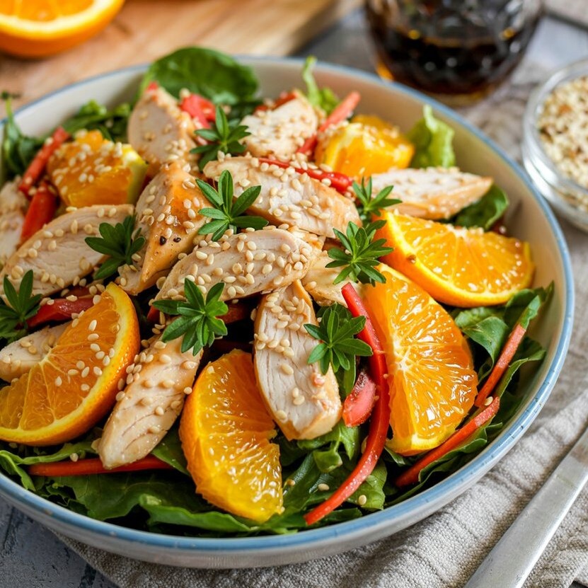 orange sesame chicken salad