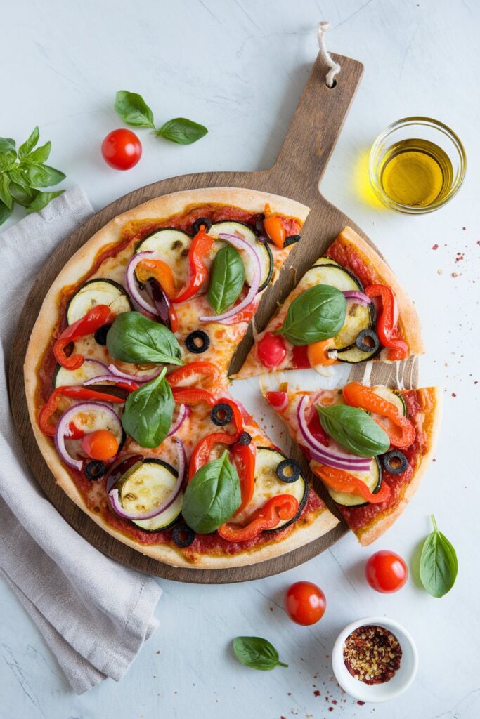 Vegetarian Pizza with fresh ingredients