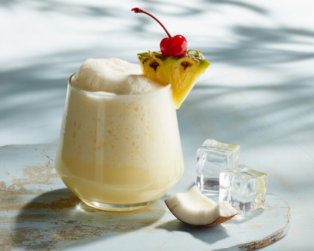 Piña Colada with a slice of pineapple
