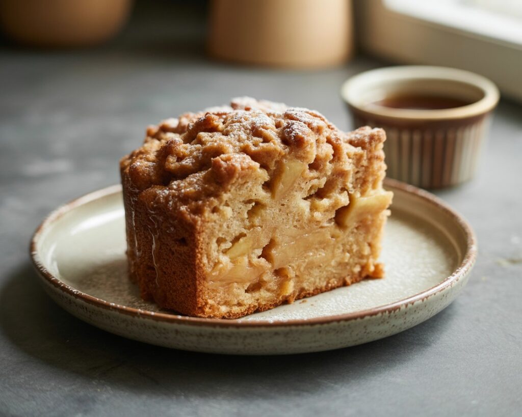Moist applesauce coffee cake with crumb topping