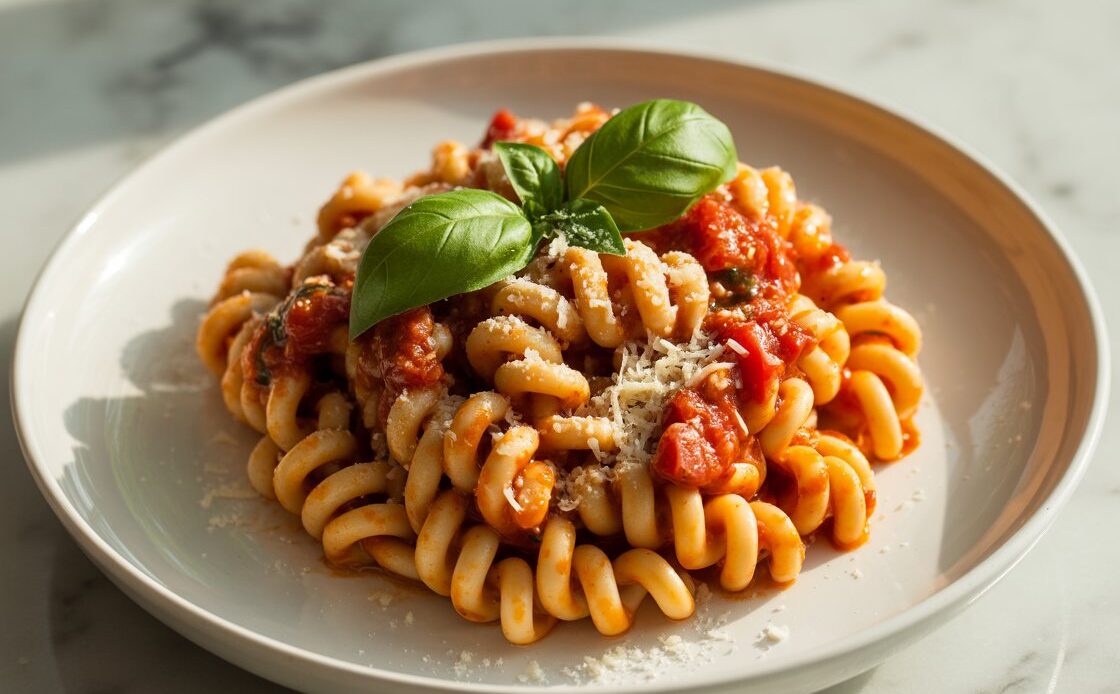 Delicious cavatappi pasta