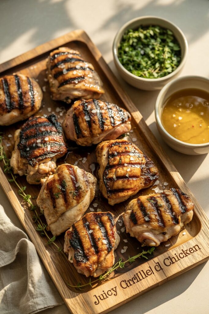 Homemade grilled chicken thighs