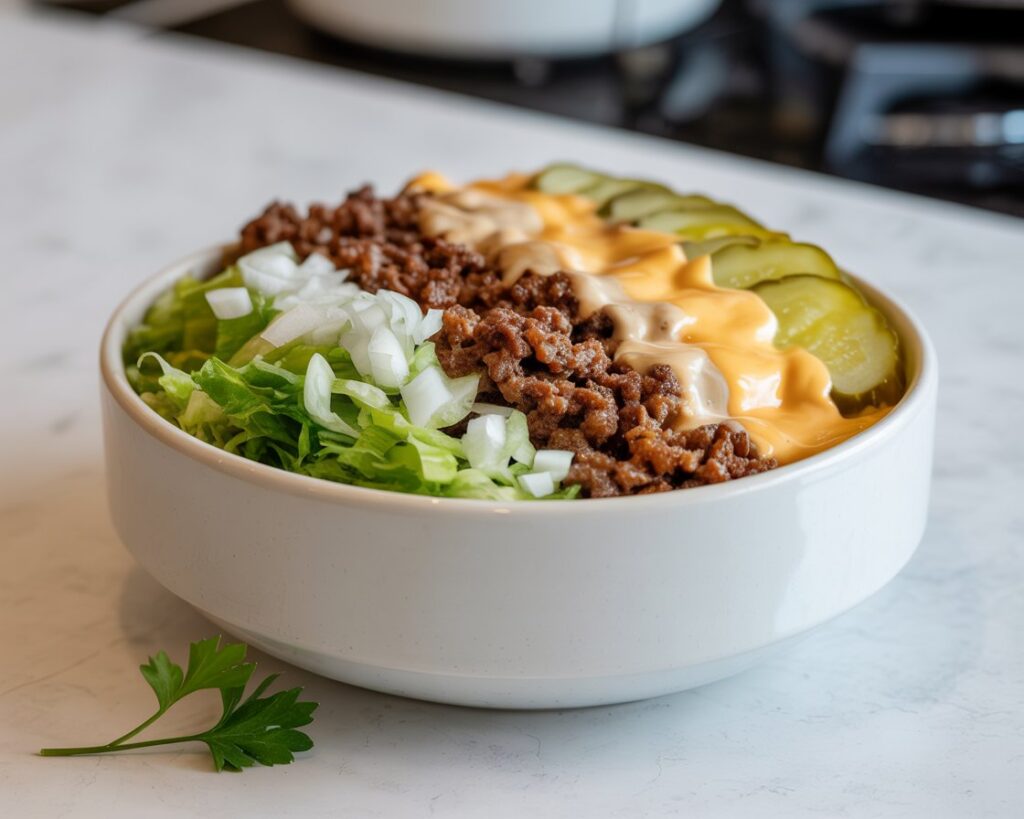 Homemade Big Mac bowl