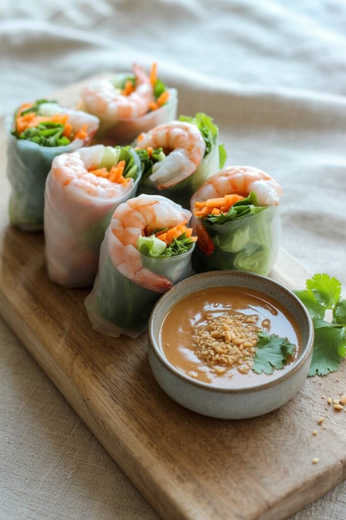 Delicious shrimp spring rolls