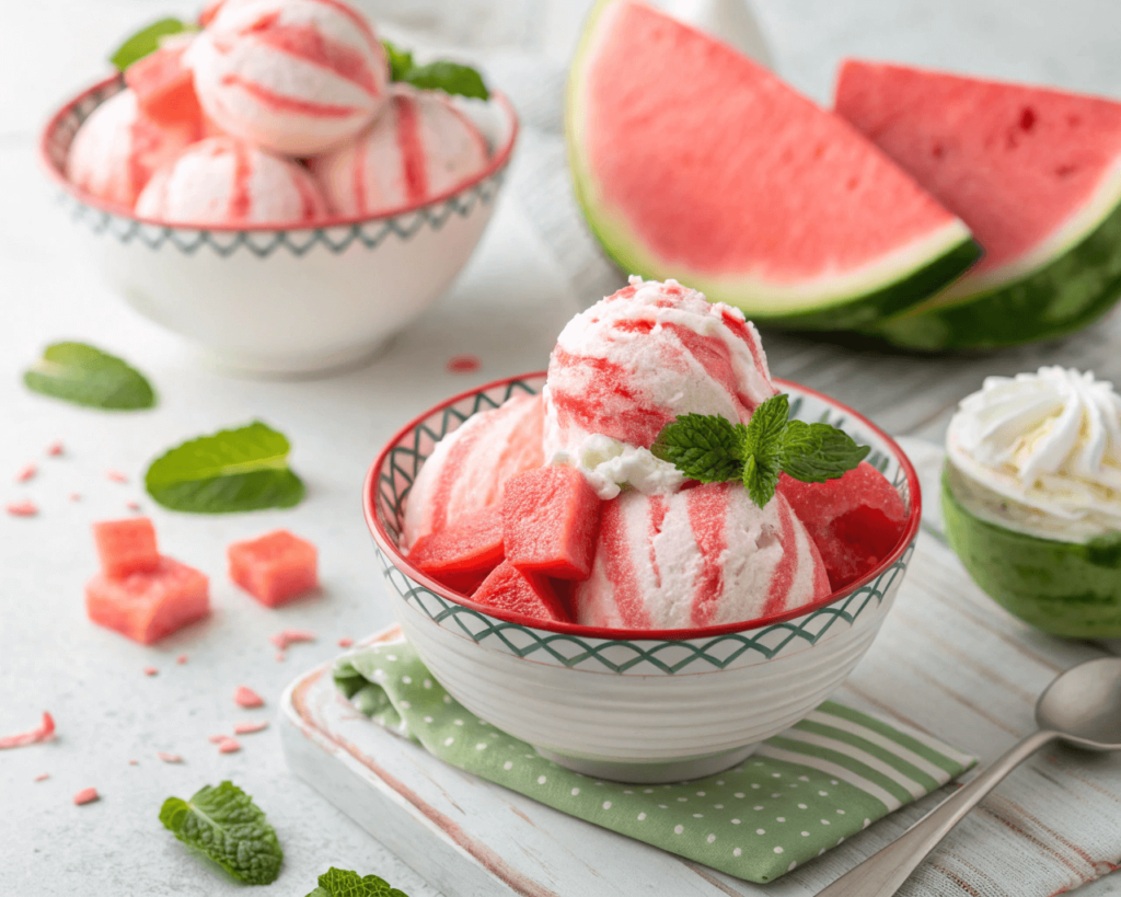 Homemade watermelon ice cream