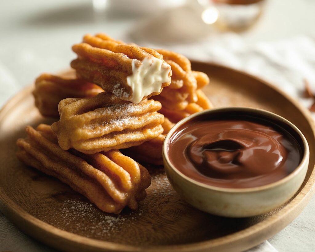 Bite-sized churros coated in sugar and cinnamon