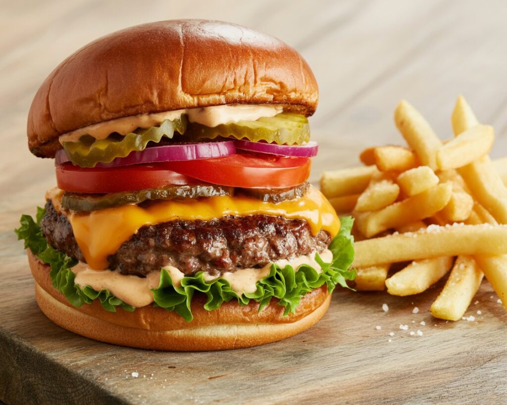 Juicy bison cheeseburger recipe with melted cheese