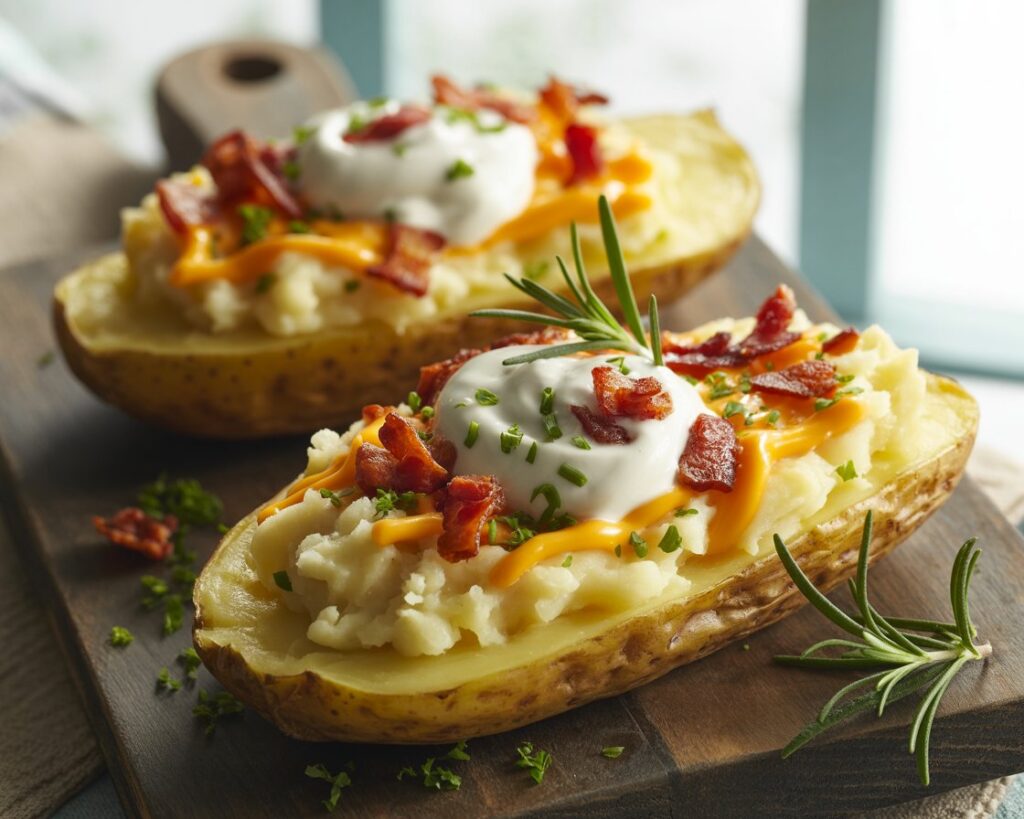 Delicious leftover baked potatoes recipe plated