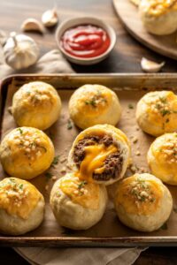 Garlic Parmesan Cheeseburger Bombs Recipe