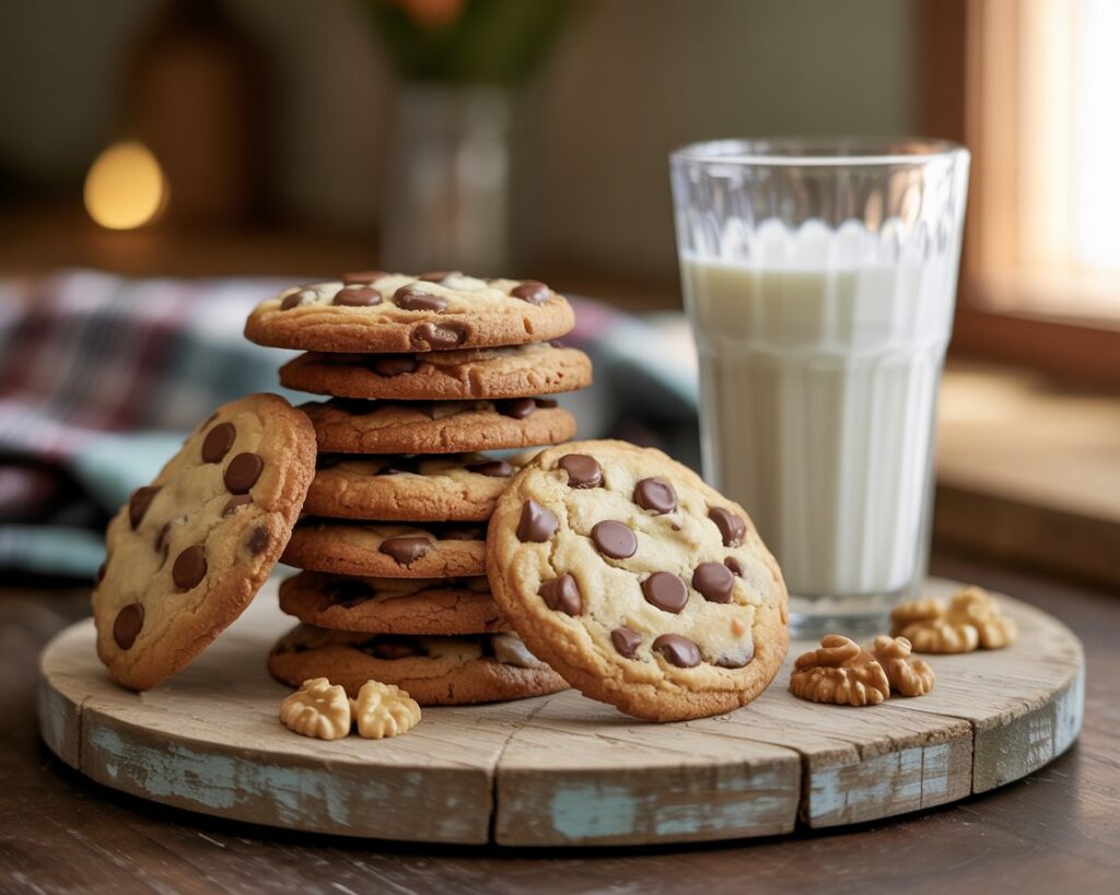 Close-up of Mama Kelce’s viral chocolate chip cookie on a cooling rack