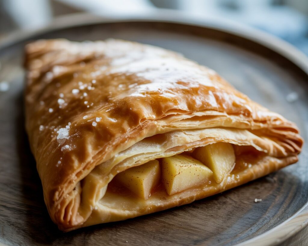 Homemade apple turnovers arranged neatly ready to serve