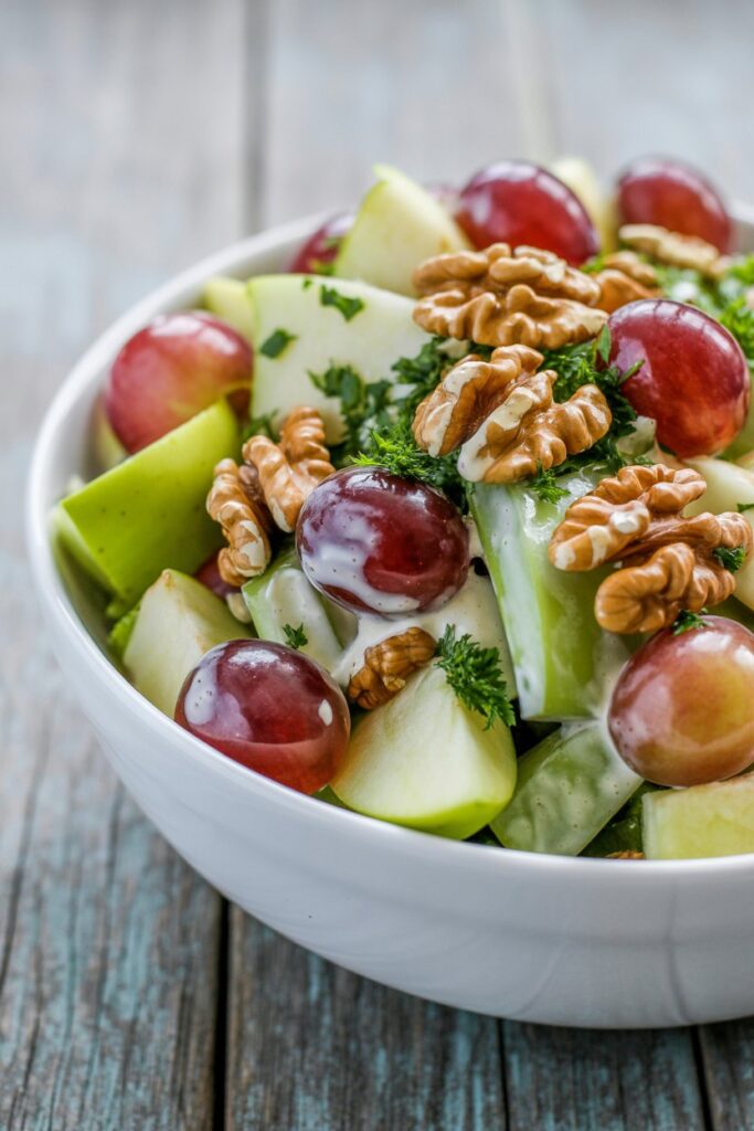 Homemade Waldorf salad with creamy dressing and crunchy texture
